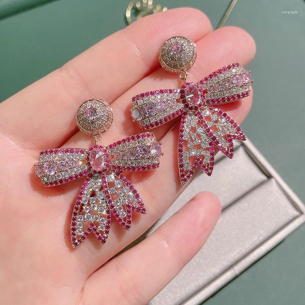 Orecchini pendenti Orecchini pendenti con zirconi di lusso di alta qualità Orecchini pendenti per le donne Vestito da festa di moda coreana Splendidi gioielli personalizzati K-