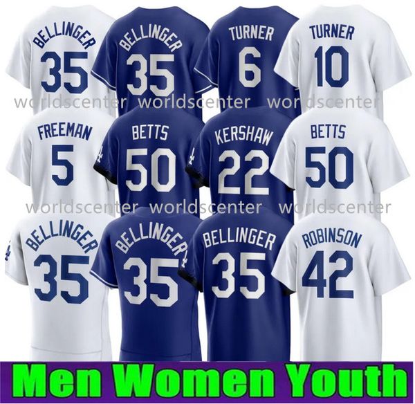 Лос -Анджелес 17 Shohei Ohtani Dodgers Jerseys Mens Women Women Youth 50 Mookie Betts 18 Yamamoto 8 24 Bryant KB Freddie Freeman Детские бейсбольные майки бейсбола