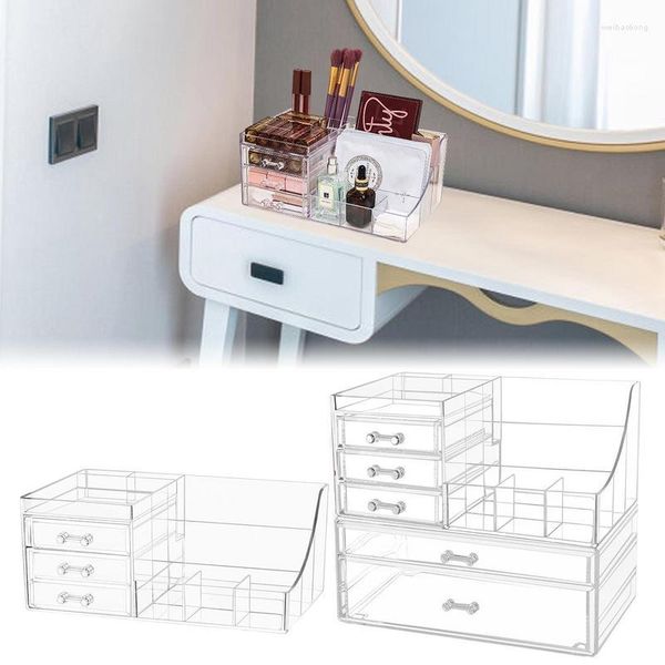 Scatole portaoggetti Organizer per trucco Espositore porta cosmetici trasparente Espositore per rossetto da tavolo Pennello per trucco Ombretto Scaffale per smalto per unghie