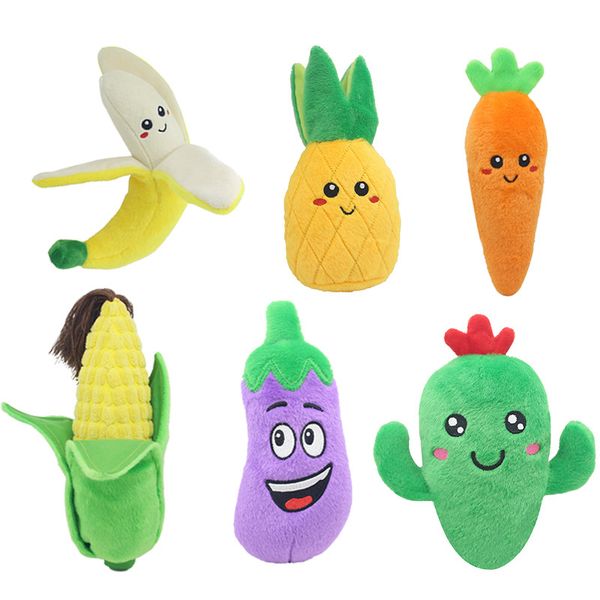 Animali domestici Peluche Squeaky Giocattoli Frutta Verdura Forma Cani Giocattolo da masticare interattivo Accessori per animali domestici