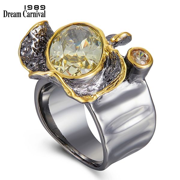 Anello solitario DreamCarnival1989 Fedi nuziali con zirconi a taglio delicato color oro molto grandi per donne Gothic Chic Dating Jewelry WA11785 230607