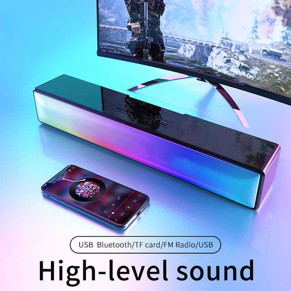 Tragbare Lautsprecher tragbare drahtlose Bluetooth -Desktop -Lautsprecher Subwoofer Sound -Bar Lichter Stereo -Karte Multimedia Audio Music Center