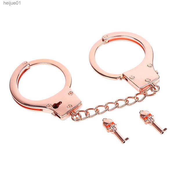 Prodotti del sesso Manette Strumenti SM Puntelli per rilegatura in oro e argento Catena di ferro Staccabile Sesso Stimolazione per adulti Giocattolo per l'addestramento Manette L230518