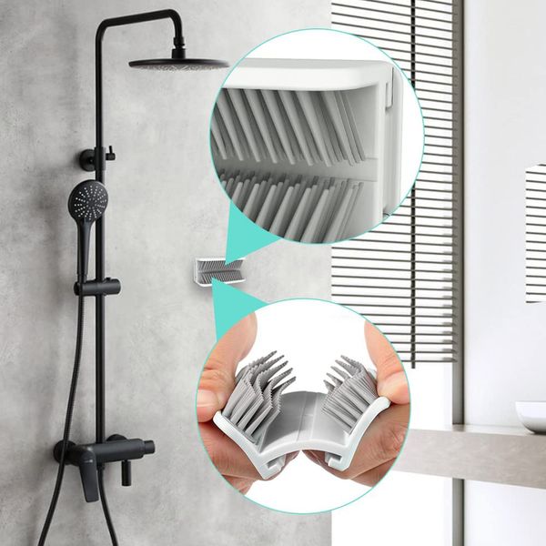 Altre forniture per servizi igienici da bagno Handy Hair Catcher Trappola per capelli multifunzionale Prodotti da bagno Doccia riutilizzabile Parete per capelli Collezione Hair Grabber per bagno VC 230607