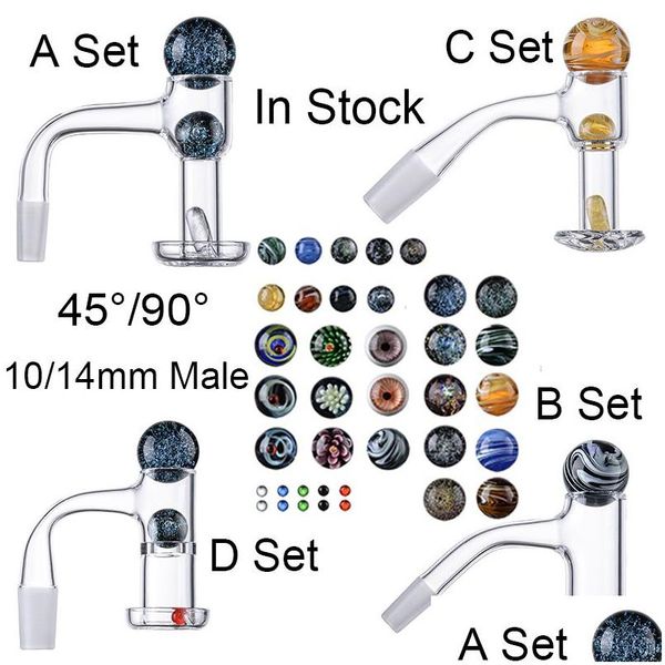 Rauchpfeifen Terp Slurper abgeschrägte Kante Quarz Banger Nägel Zubehör Nahtlose Fly Weld Bangers 10 mm 14 mm Verbindung mit Glasmarmor Dhk8H