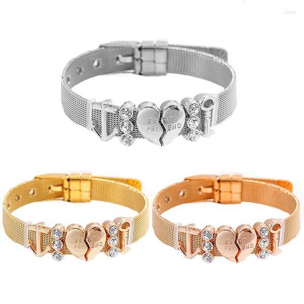 Braccialetti con ciondoli Gioielli di moda Regalo Bracciale in maglia color oro con ciondoli per amici Marca fai-da-te per donna