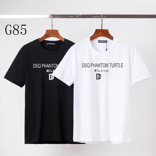 DSQ PHANTOM TURTLE Mens Designer T shirt Italian Milan Fashion Logo Print T-shirt Summer Black White T-shirt Hip Hop Streetwear 100% Algodão Tops Plus size 0629