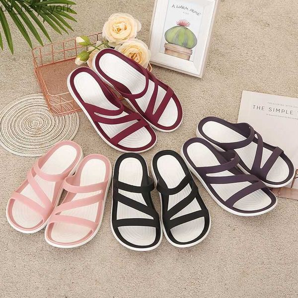 Frauen Schuhe Sommer Casual Flache Bequeme Haus Hausschuhe Weibliche Mode Aushöhlen Strand Rutschen Schoenen Dames L230518