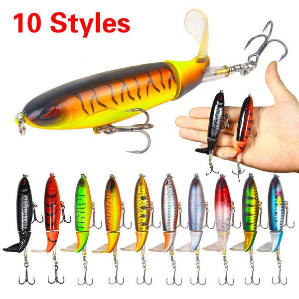 Esche esche 1PCS Whopper Plopper 10cm13g Topwater Fishing Lure Artificiale Hard Bait Plopper Soft Rotating Tail Fishing Tackle Fishing Bait 230607