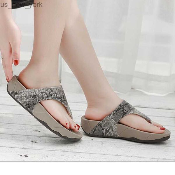 Kadın Sandalet Moda Leopar Beach Sandalet Platform Platformu Terlik Terlik Flip Flops Kadınlar İçin Yaz Ayakkabıları S101 L230518