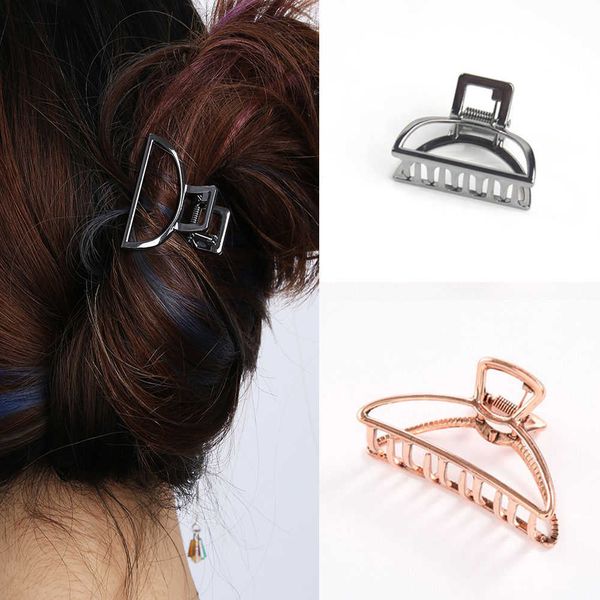 Lampadario pendente Donna Artiglio per capelli geometrico Colore solido Granchio per capelli Retro Forma di luna Fermagli per capelli perla Make UP Accessori per capelli Forcina di grandi dimensioni Z0608