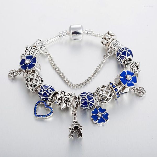 Charme Pulseiras ANNAPAER Luxo Moda Jóias Estilo Europeu Contas Castelo Charms Pulseira Pirâmide Para Mulheres Presente de Natal B17141