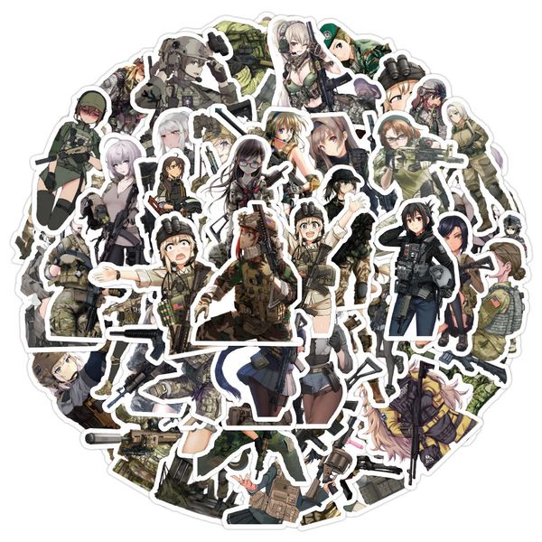 Adesivi giocattolo per bambini 103050PCS Camouflage Military Girl Graffiti Adesivo impermeabile Decorazione personalizzata Conto a mano Casco da skateboardVendita all'ingrosso 230608