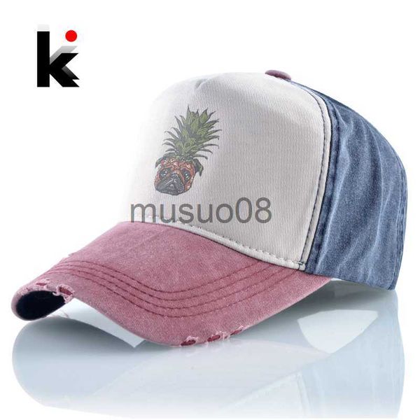 Cappellini da baseball Berretto da baseball traspirante Primavera Cotone Papà Cappelli Uomo Estate Cappello casual per le donne Moda Ananas Cane Snapback Hip Hop Bones J230608