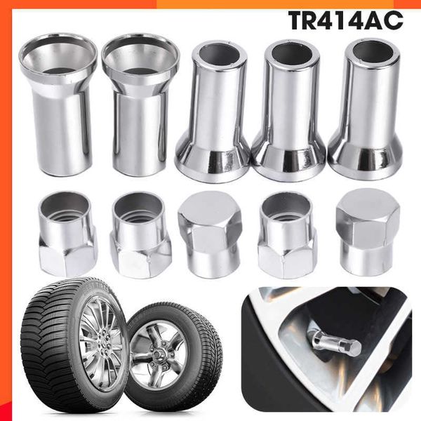 Novo conjunto de 20/10 peças TR414AC tampa de válvula de caminhão de carro roda válvula de pneu haste conjunto de tampa hexagonal com capas de manga tampas de válvula acessórios para pneus automotivos