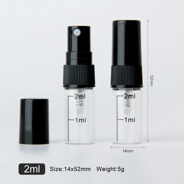 Frasco de spray atomizador vazio 2ml transparente mini frascos de perfume de amostra 5000pcslot da fabricação da china dhl ups fedex free