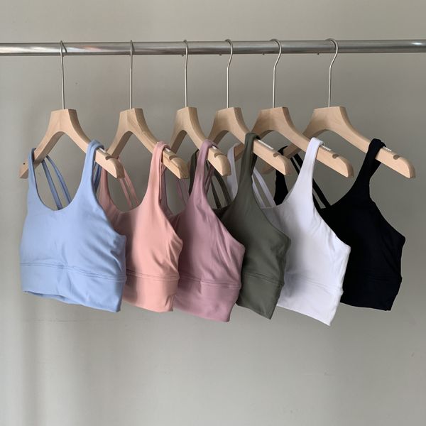LUU Tanks Camis designer de luxo agasalho esportivo roupas íntimas femininas verão respirável nas costas com almofada no peito treinamento absorvente de choque yoga wear colete fitness