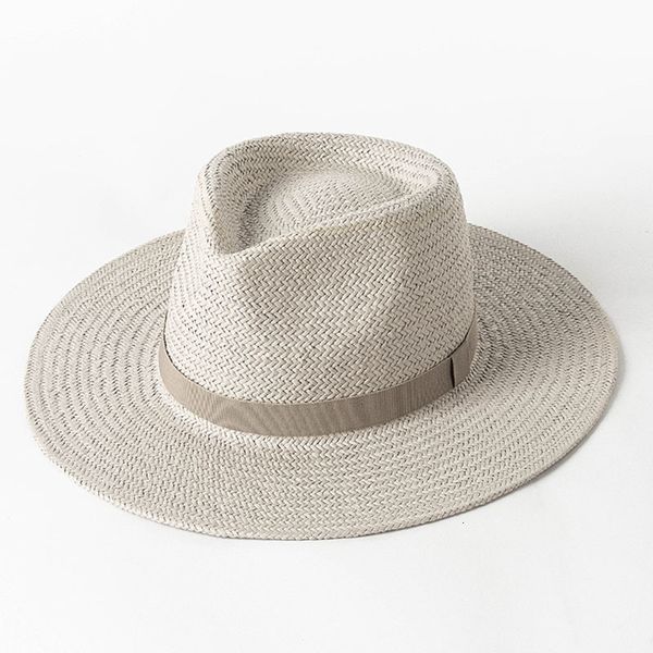 Chapeaux à large bord Chapeaux seau Bande unie Panama Chapeaux de paille pour femmes Chapeaux de plage d'été Chapeau de soleil à large bord Funeral Church Derby Fedora Cap UPF50 230607