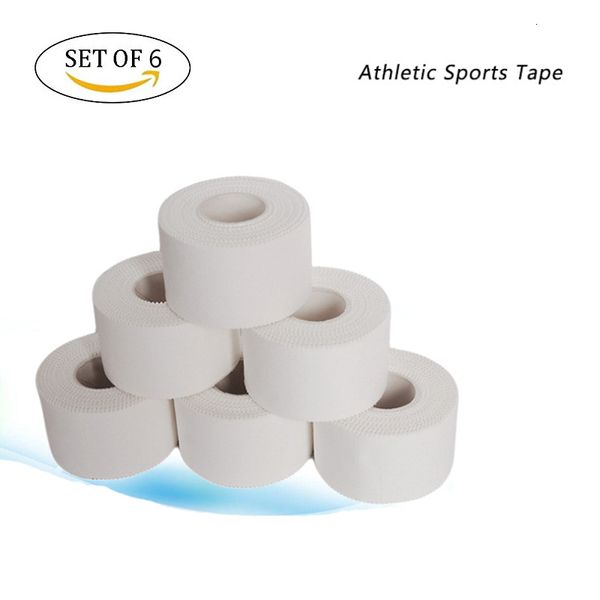 Skate Protective Gear 6 Rolls 10M 25MM 38MM 50MM Nastro sportivo bianco Lesioni da bendaggio atletico Fisso Nessun residuo appiccicoso per atleta 230608