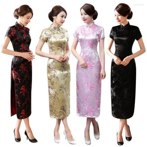 Ethnische Kleidung, traditionelles Pflaumenblüten-Damen-Chinesisches langes Cheongsam-Brautjungfern-Abendkleid