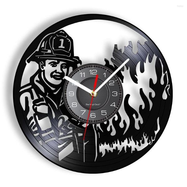 Relógios de parede Relógio de bombeiro para primeiros socorros Decoração de escritório do corpo de bombeiros Registro vintage Presente de oração para bombeiro