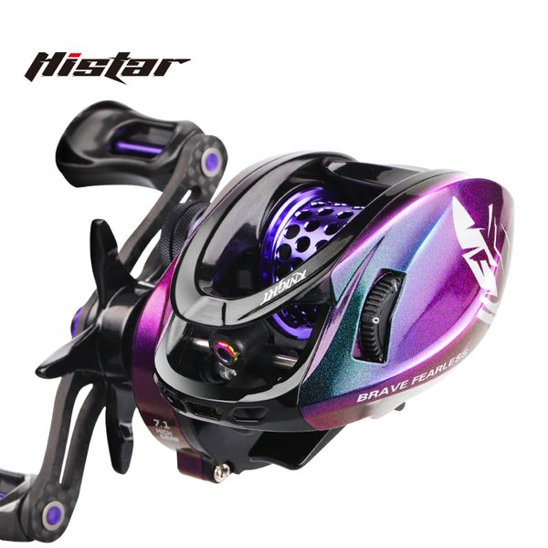 Bobinas de arremesso de iscas HISTAR 61 BB Frenagem magnética 4kg Drag Power 7.1 1 Ratio Baitcasting BLACK KNIGHT II Versão leve Carretel de pesca 230607