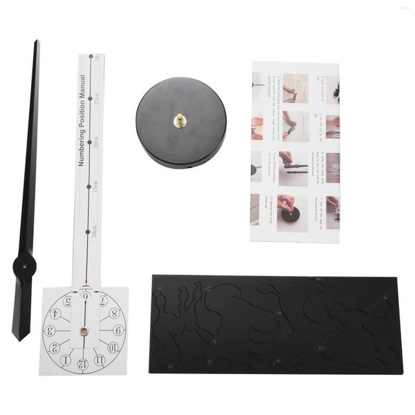 Orologi da parete Barboncino Lancetta grande Orologio moderno Cane Fai da te Gigante Sala da pranzo Decor Effetto specchio Art Black