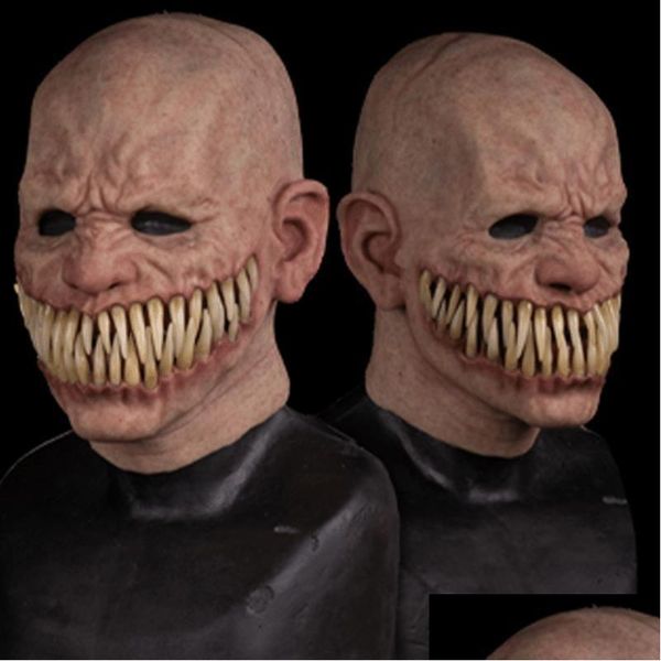 Máscaras de festa Adt Horror Trick Toy Scary Prop Máscara de látex Devil Face Er Terror Py Piada prática para Halloween Brinquedos de pegadinha Entrega direta Dhmx8