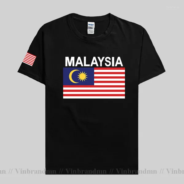 Camisetas masculinas Malaysia Camisa Malaysian Classic Jersey Nation Tops Tshirts Algodão T-shirts Fitness Manga Curta Vestuário Tees Country MYS