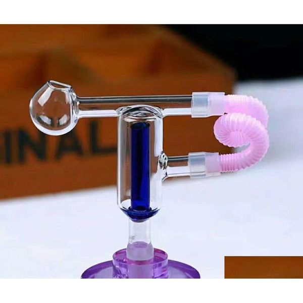 Cachimbos de filtro duplo Tábua de corrida Bongs de vidro Queimador de óleo Equipamentos para tubos de água Drop Delivery Casa Jardim Artigos diversos para uso doméstico Accesso Dhkre