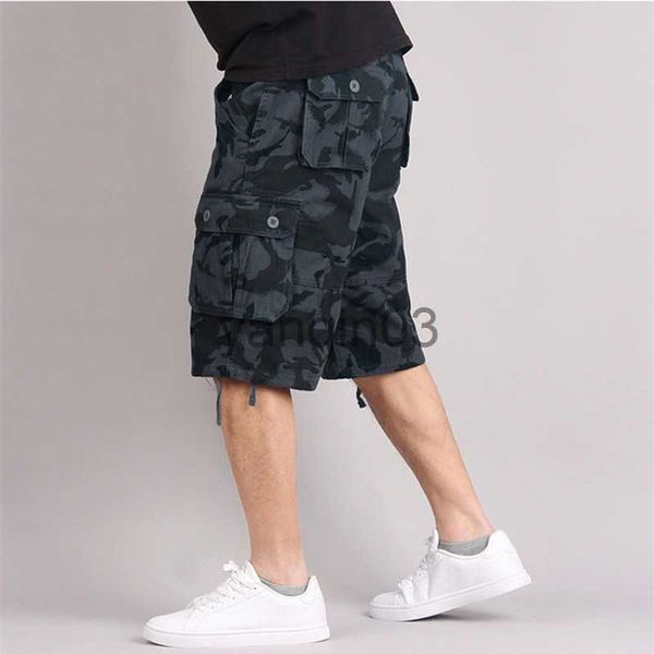 Herren Shorts Herren Sommer Camouflage Cargo Shorts Lässige Baumwolle Multi-Pocket Baggy Overalls Streetwear Hip Hop Reithose Militär Armee Shorts J230608