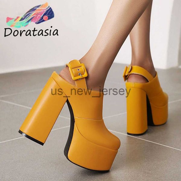 Sandálias DORATASIA Feminina Cover Toe Back Strap Heel Heal Shoes Brand Sandals Women Sexy Super High Heals Platform Summer Sandals J230608