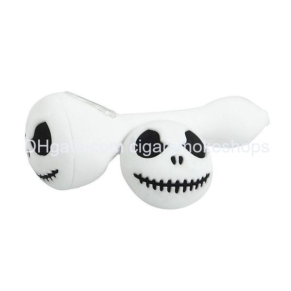 Pipe Sile Hand Pipe Halloween Skl Design Cool Glass Bruciatore a nafta Accessori per utensili per tabacco Cucchiaio Dab Rig Drop Delivery Home Ga Dhhgi