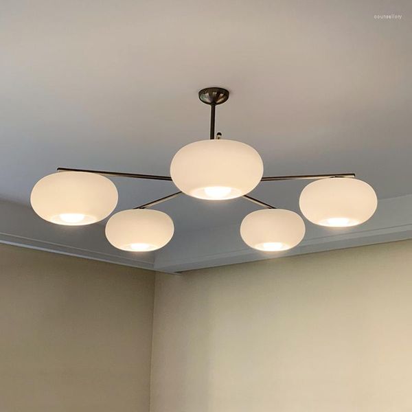 Pendelleuchten Deckenleuchte Led Kunst Kronleuchter Lampe Nordic Minimalist Vintage Glasschirm Glanz Wohnzimmer Esszimmer Dekor Schlafzimmer Hängen