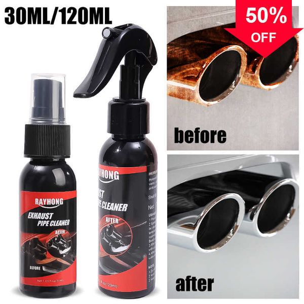 Nuovo 30ml/120ml Car Rust Remover Cleaner Set Moto Tubo di scarico Ristrutturazione Convertitore di ruggine Rimozione Riparazione Strumenti antiossidanti