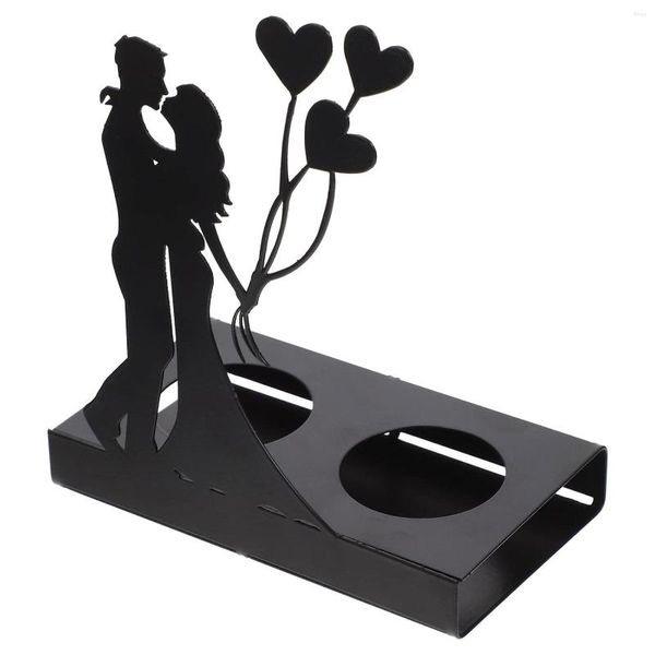 Kerzenhalter Loverly Metallhalter Hochzeitsdekoration Heiratsantrag Schwarze Silhouette Kerzenständer Valentinstag Party Dekor