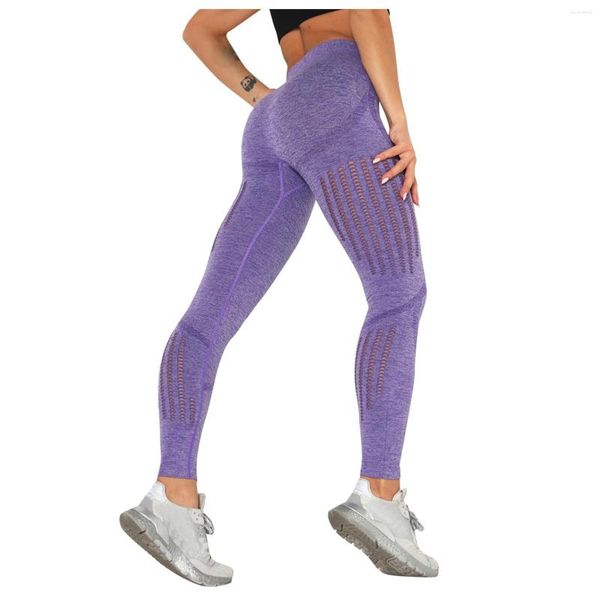 Pantaloni attivi Leggings push-up Yoga Pantaloni da corsa stretti Casual elasticizzati da donna Sport foderati in pile alti