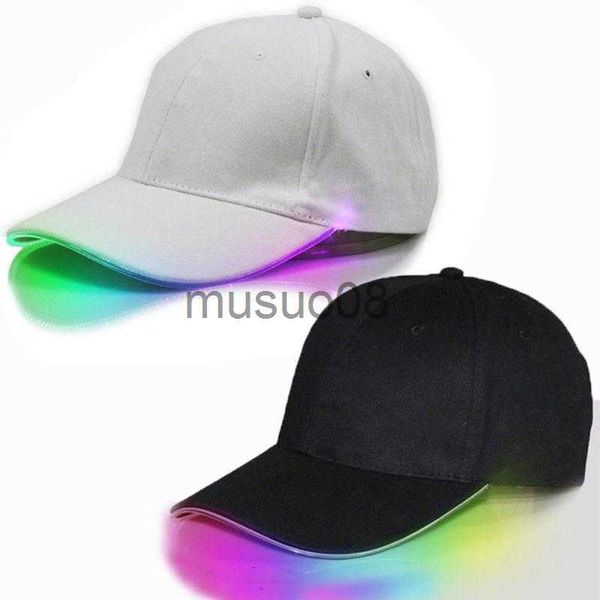 Top Caps Moda Yanıp Sönen Beyzbol Kapağı Ayarlanabilir LED Işık Hip-Hop Aydınlık Şapka Kty Bar Partisi Sporting Eğlence Etkinlik Gece Aydınlatma Kapağı J230608