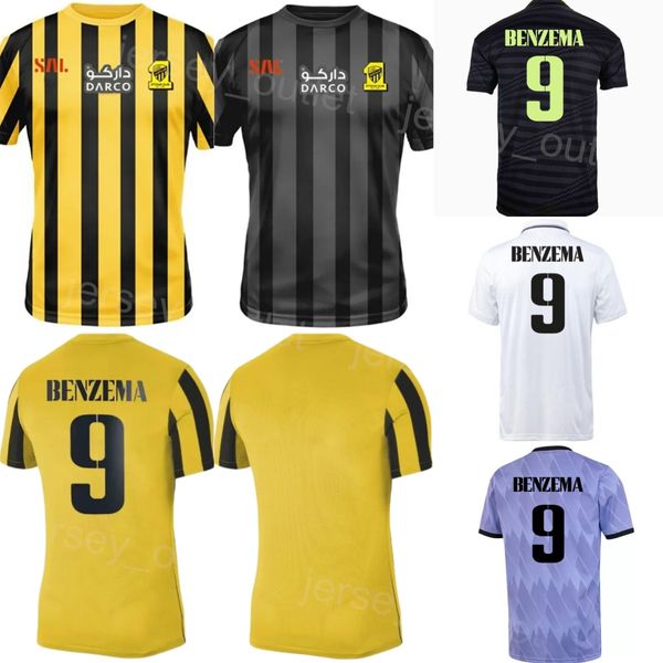 Maglia Al Ittihad 2023 Calcio 9 Karim Benzema 9 Abderrazak Hamdallah 90 Romarinho 10 Igor Coronado 70 Haroune Camara 26 Ahmed Hegazi 17 Helder Costa Kit da calcio