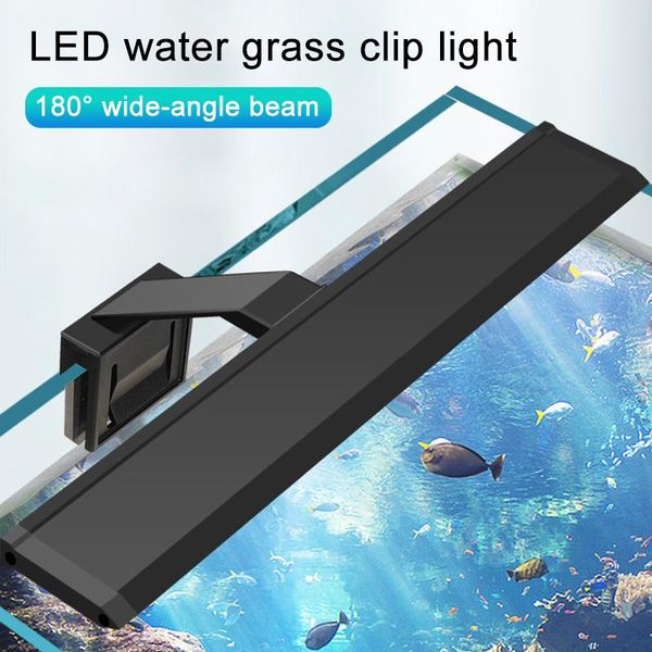 Iluminações de aquário led luz do tanque de peixes super fino plantas crescer clipe luzes lâmpada lâmpadas de aquário aquático iluminação 220v 5w/7w/9w/12w