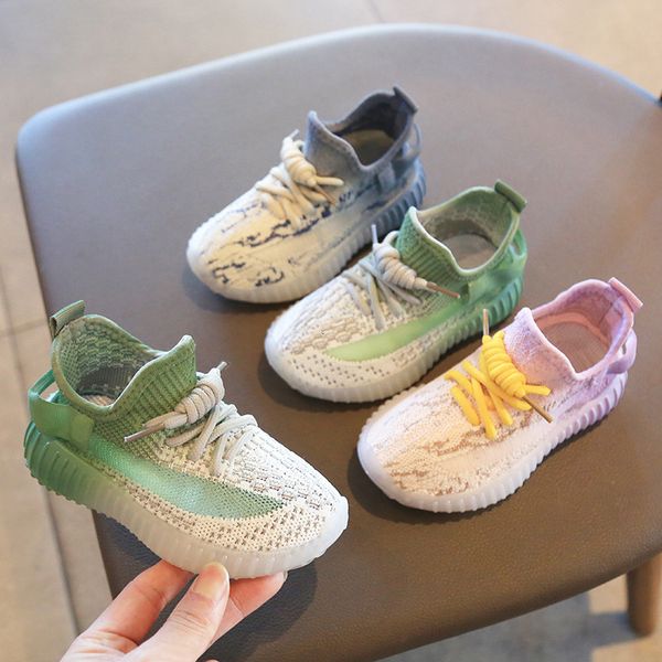 Sapatos de bebê atléticos ao ar livre primavera menino menina malha respirável tricô moda infantil tênis macio confortável criança 230608