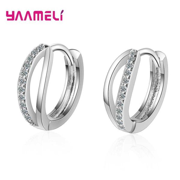 Dangle Chandelier 925 Sterling Silver Classic Round Loop Hoop Boucles d'oreilles Effacer Zircon Blanc Topaze Pierre Oreille Accessoires pour Femmes Bijoux De Mode Z0608