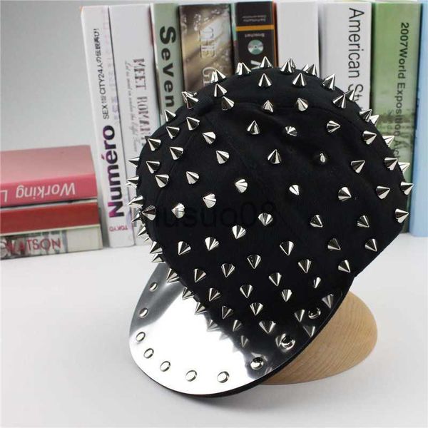 Cappellini a sfera di alta qualità Cappellini Hip Hop Cappelli Punk Hedgehog Hat Bigbang Personalità Jazz Snapback Cap Uomo Donna Spike Studs Cappello rivetto Punk Styl J230608