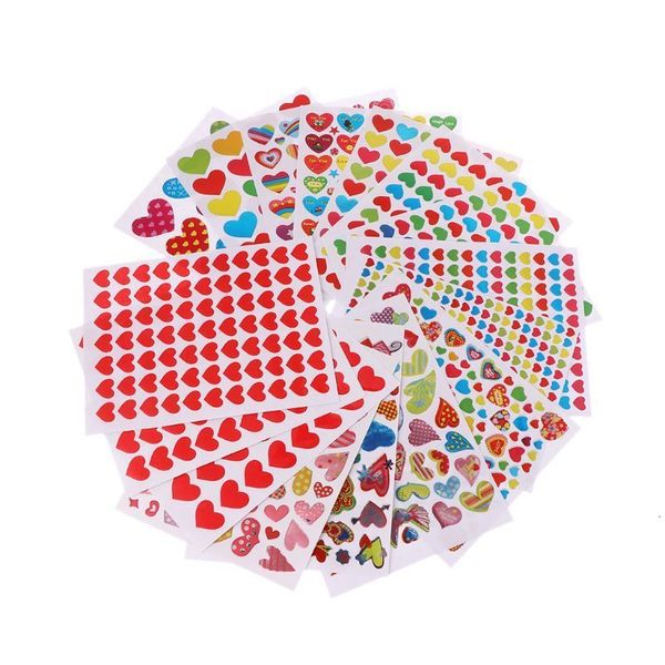 Spielzeugaufkleber für Kinder, 10 Blatt, Herzaufkleber, Liebe, dekorative Aufkleber, Kinderumschläge, Karten, Basteln, Scrapbooking, Partygeschenke, Preisklasse, Belohnungen, Auszeichnung 230608