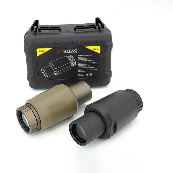 Tactical AIM 3X-C 30mm Magnifier Optical Sight 2,26 Polegada FAST FTC Mounts Combo com marcações originais completas