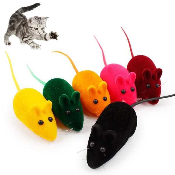 3/2/1Pcs Lustige Katze Spielzeug Interaktive Sound Plüsch Gummi Vinyl Kleine Maus Haustier Katze Realistische kleine Ratte Spielzeug Zufällige Farben