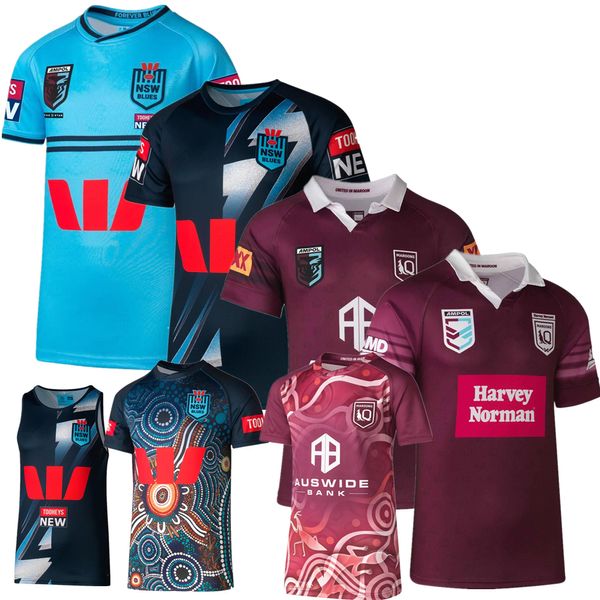 Costumi da bagno QLD Maroons INDIGENOUS 2023 2024 maglia da rugby Australia QUEENSLAND STATO DI ORIGINE NSW BLUES maglia da allenamento home 230607