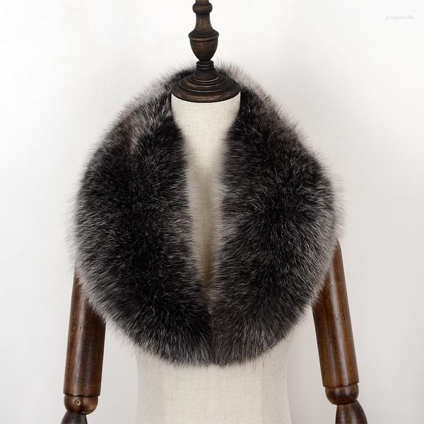 Schals Luxus Echtpelz Schal Für Frauen Warme Echte Kragen Winter Dicke Große Größe Ganze Haut Natürliche Schal Weibliche