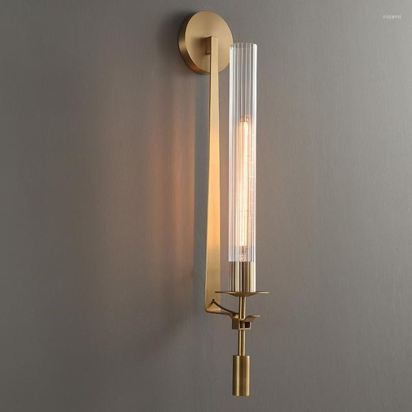 Lampade da parete Modern Chinese Long Lamp American Simple Retro El Aisle Post-modern Light Luxury Mirror Front