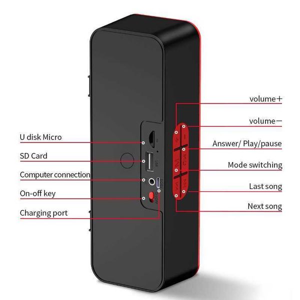 Alto-falantes portáteis alto-falante bluetooth portátil alto-falantes de chifre sem fio alto-falante estéreo com modo som ao ar livre